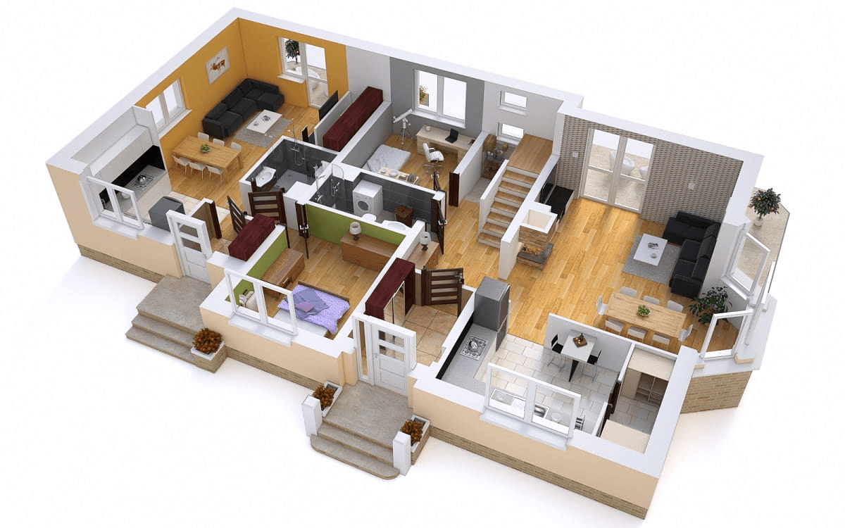 Wizualizacja domu dwulokalowego BS-12