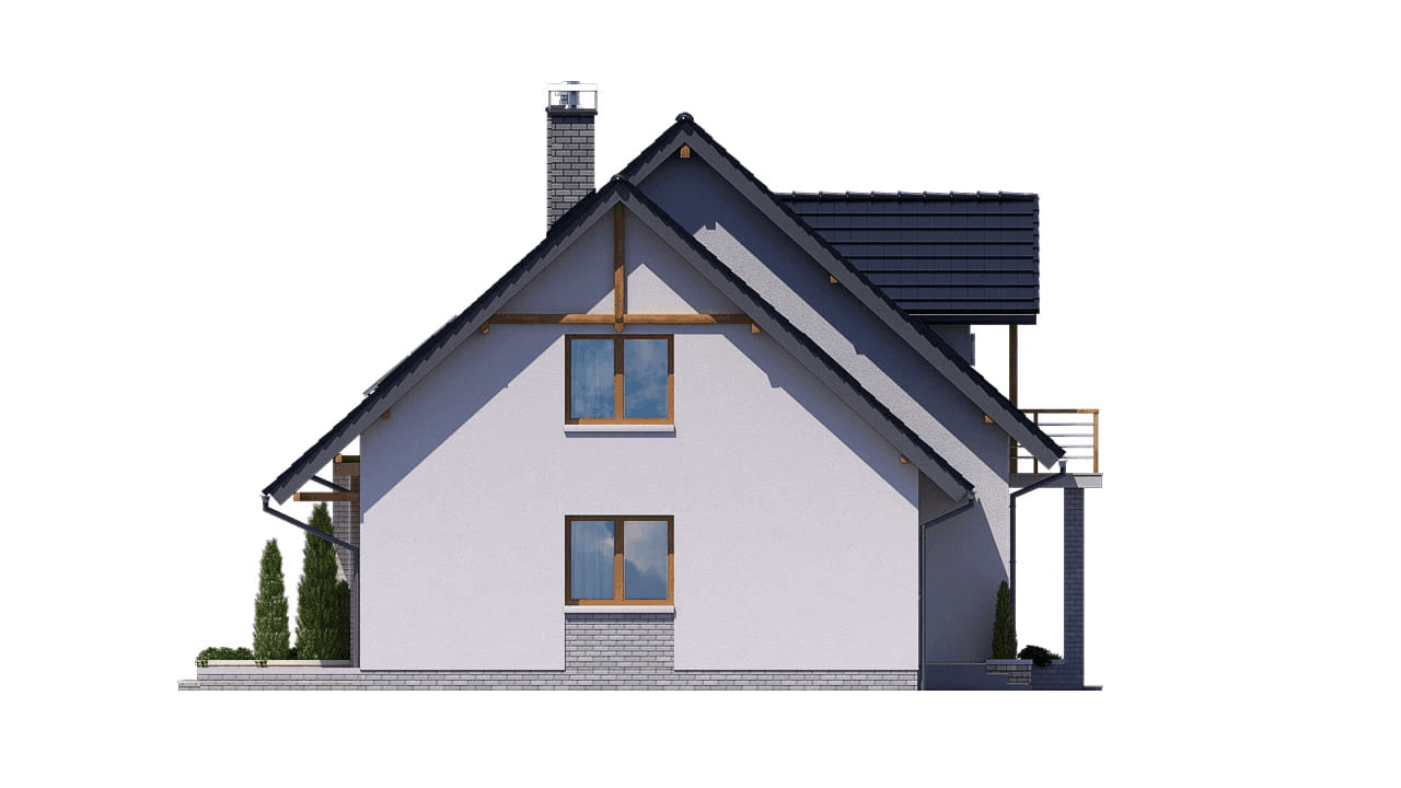 Elewacja lewa domu BS-12 wariant 1 dwulokalowy