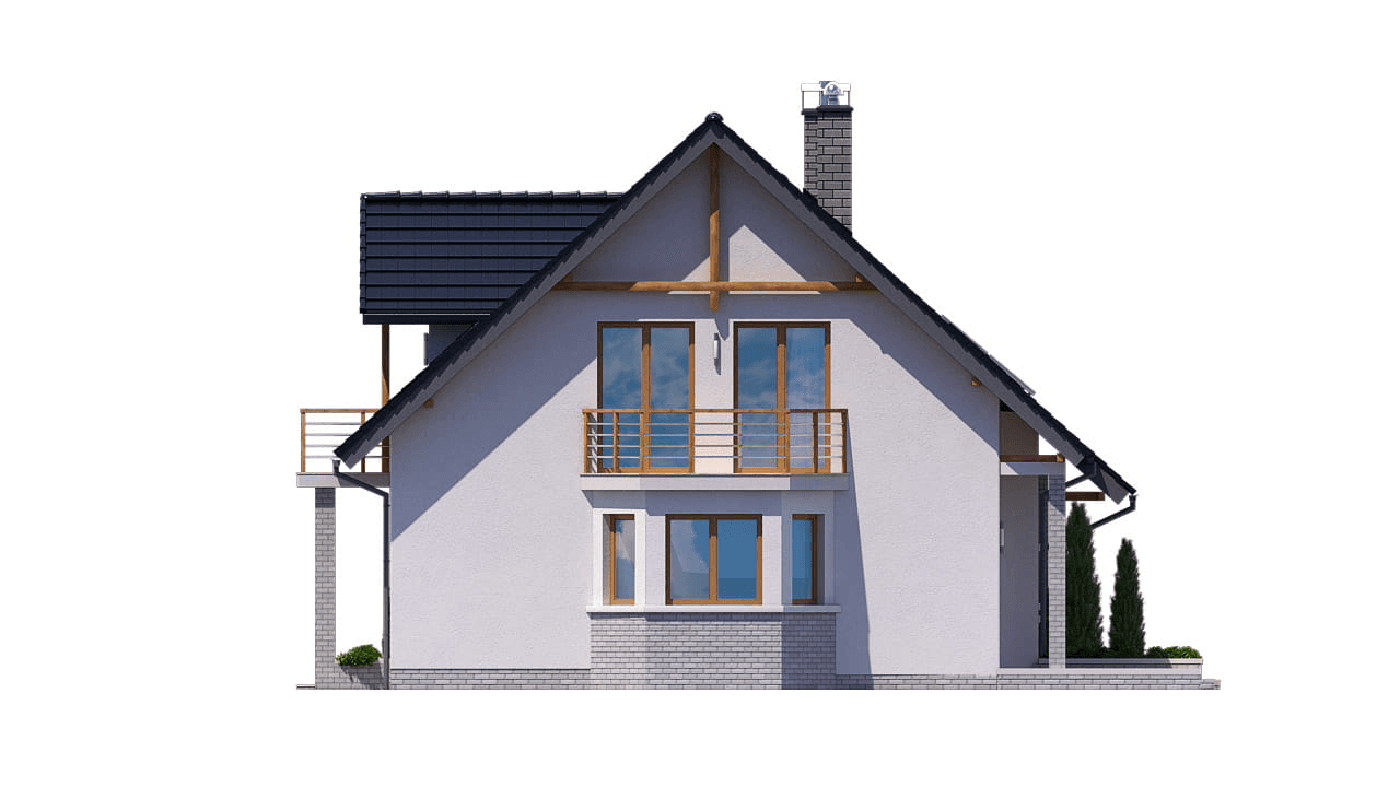 Elewacja prawa domu BS-12 wariant 1 dwulokalowy