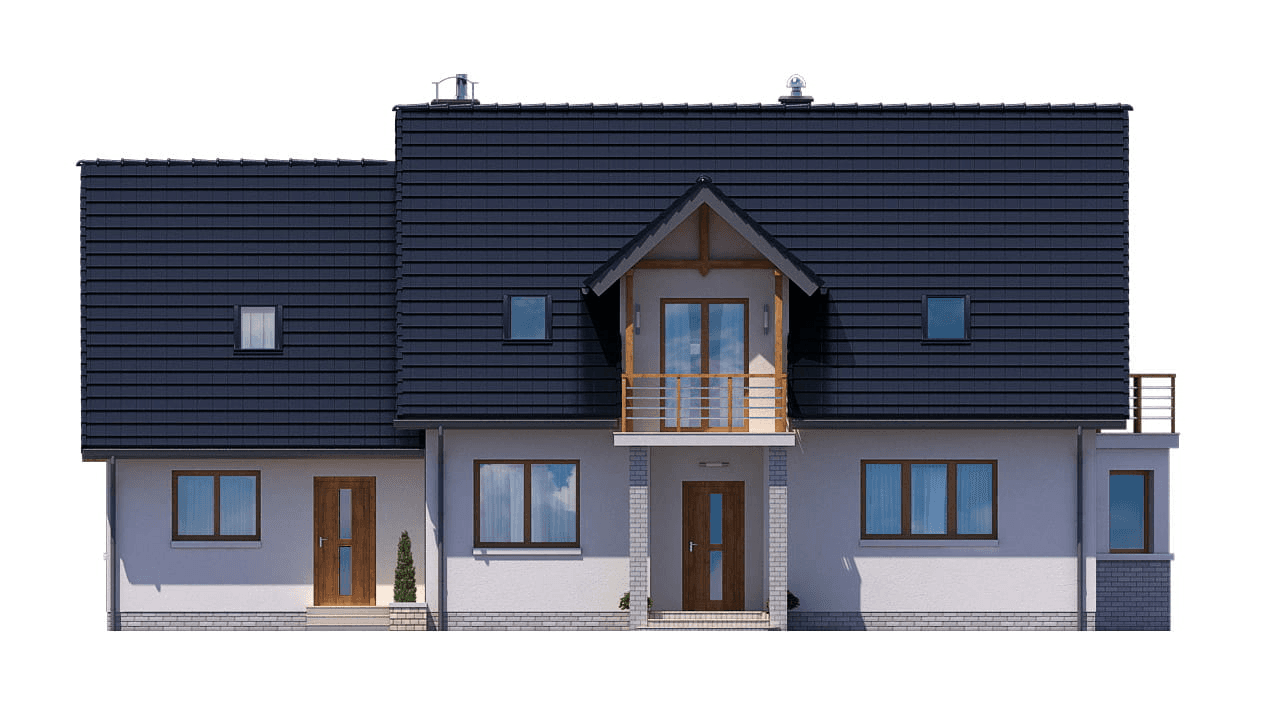 Elewacja frontowa domu BS-12 wariant 1 dwulokalowy
