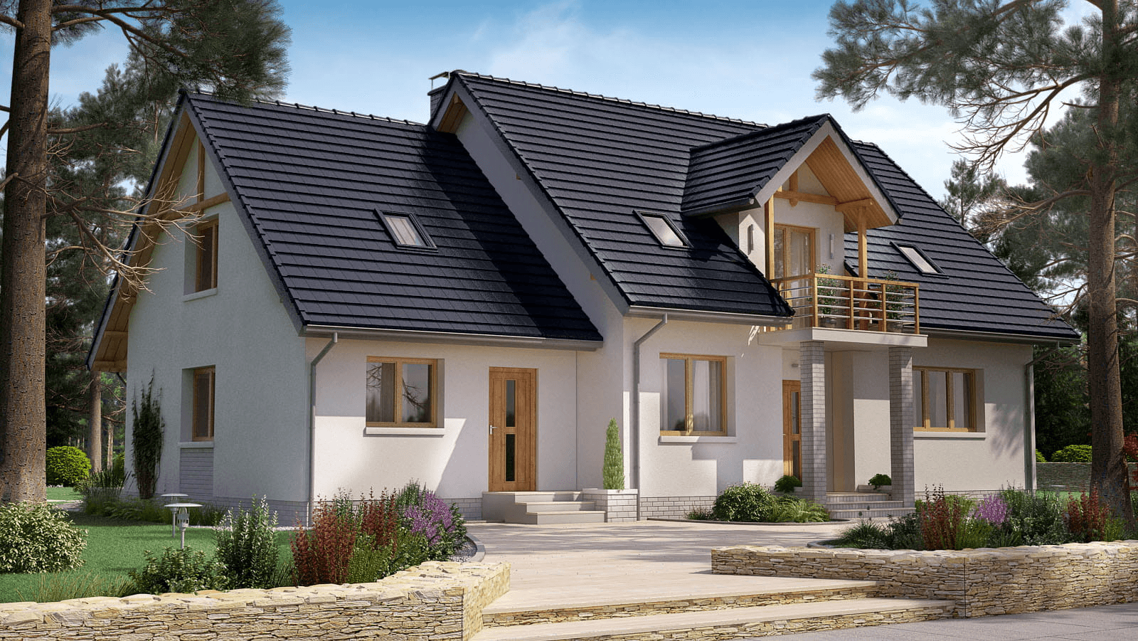 Wizualizacja domu BS-12 wariant 1 dwulokalowy