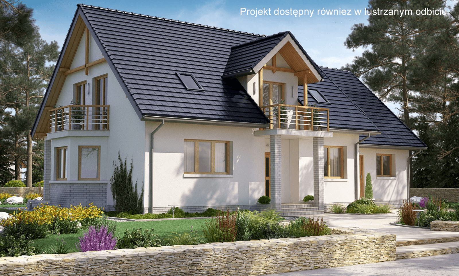 Wizualizacja domu BS-12 wariant 1 dwulokalowy