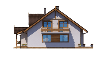 Elewacja prawa domu dwulokalowego BS-14