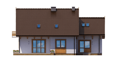 Elewacja lewa domu dwulokalowego BS-14