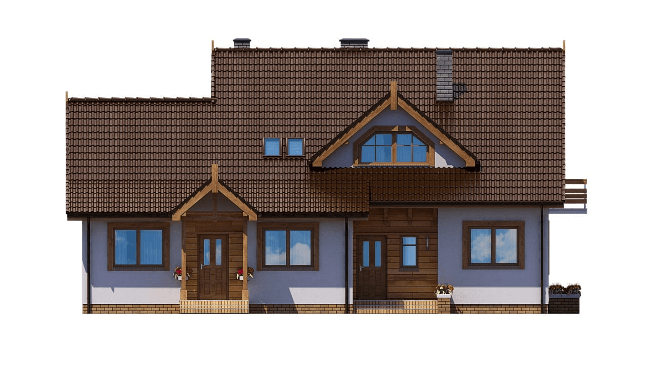 Elewacja frontowa domu dwulokalowego BS-14