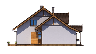 Elewacja tylna domu dwulokalowego BS-14