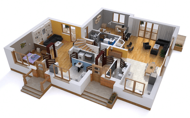 Wizualizacja domu dwulokalowego BS-14