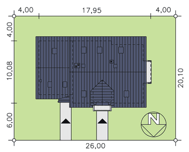 Usytuowanie domu na działce BS-15