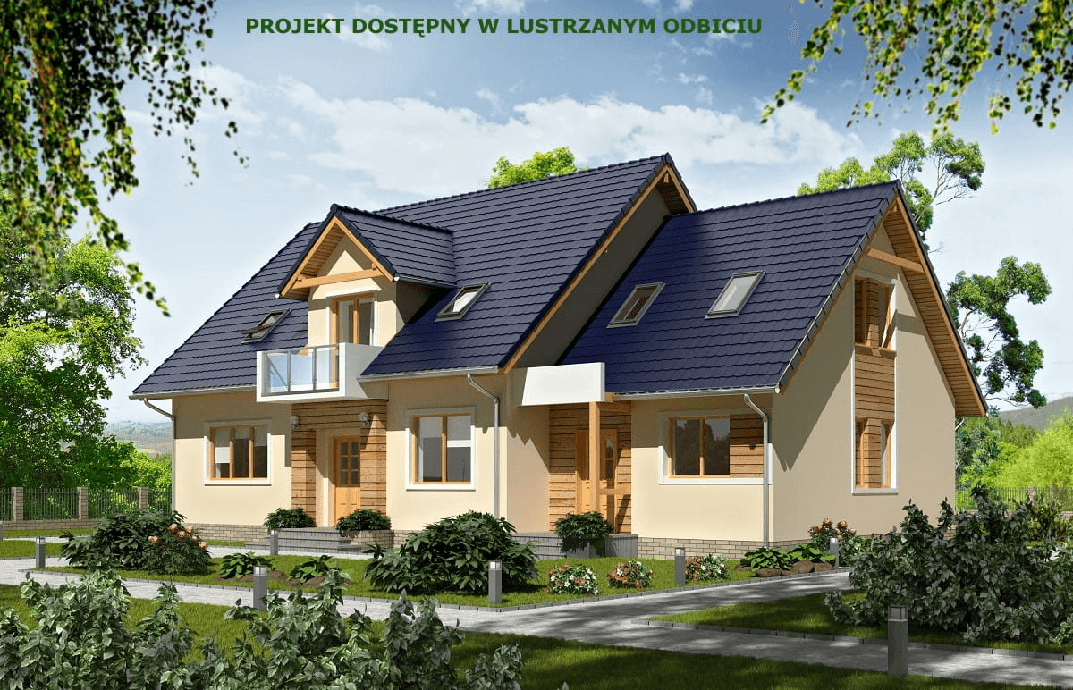 Projekt domu BS-15 w odbiciu lustrzanym