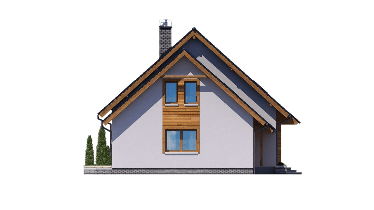 Elewacja prawa domu dwulokalowego BS-15 wariant