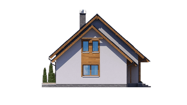 Elewacja prawa domu dwulokalowego BS-15 wariant