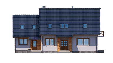 Elewacja frontowa domu dwulokalowego BS-15 wariant