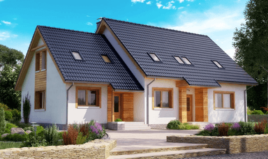 Wizualizacja domu dwulokalowego BS-15 wariant - dwulokalowy