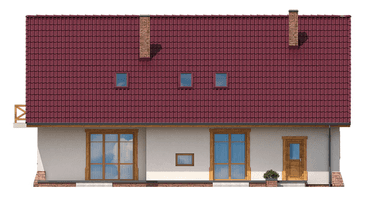 Elewacja tylna domu BS-16 dwulokalowy