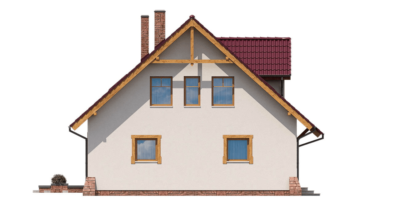 Elewacja lewa domu BS-16 dwulokalowy