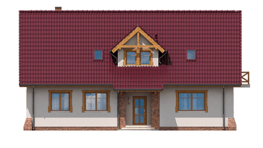 Elewacja frontowa domu BS-16 dwulokalowy