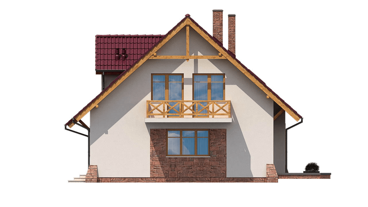 Elewacja prawa domu BS-16 dwulokalowy