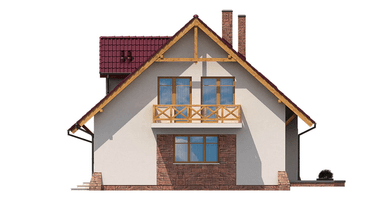 Elewacja prawa domu BS-16 dwulokalowy