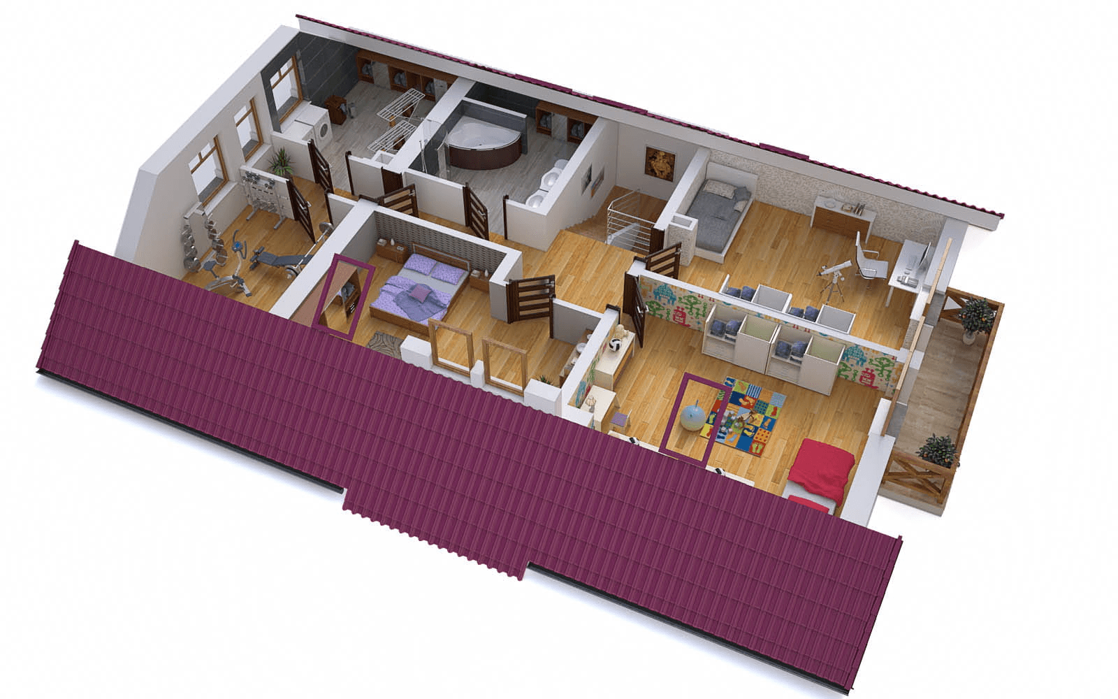 Wizualizacja domu BS-16 dwulokalowy