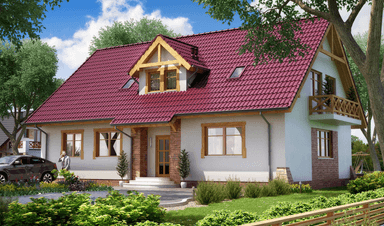 Wizualizacja domu BS-16 dwulokalowy