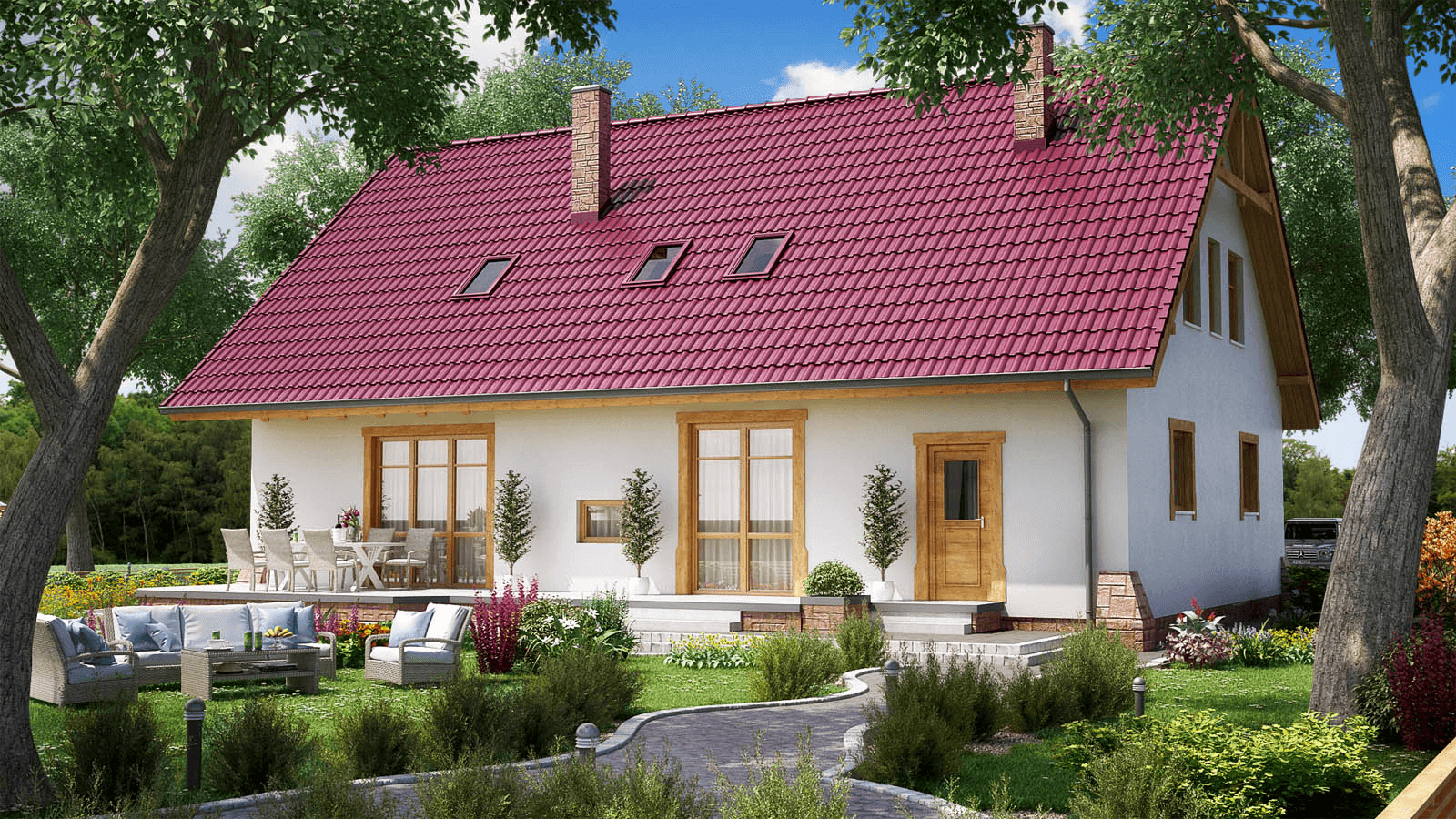 Wizualizacja domu BS-16 dwulokalowy