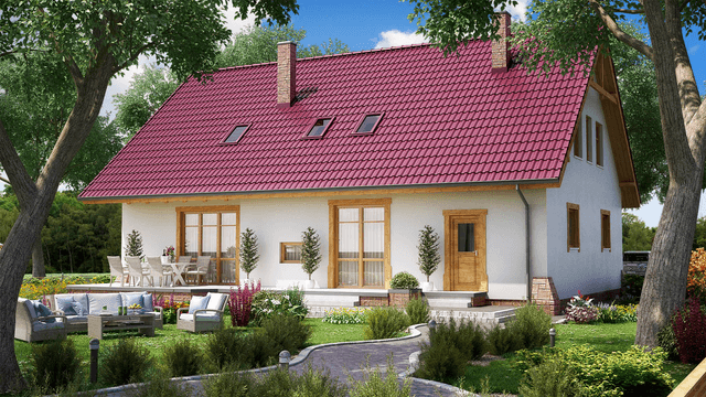 Wizualizacja domu BS-16 dwulokalowy