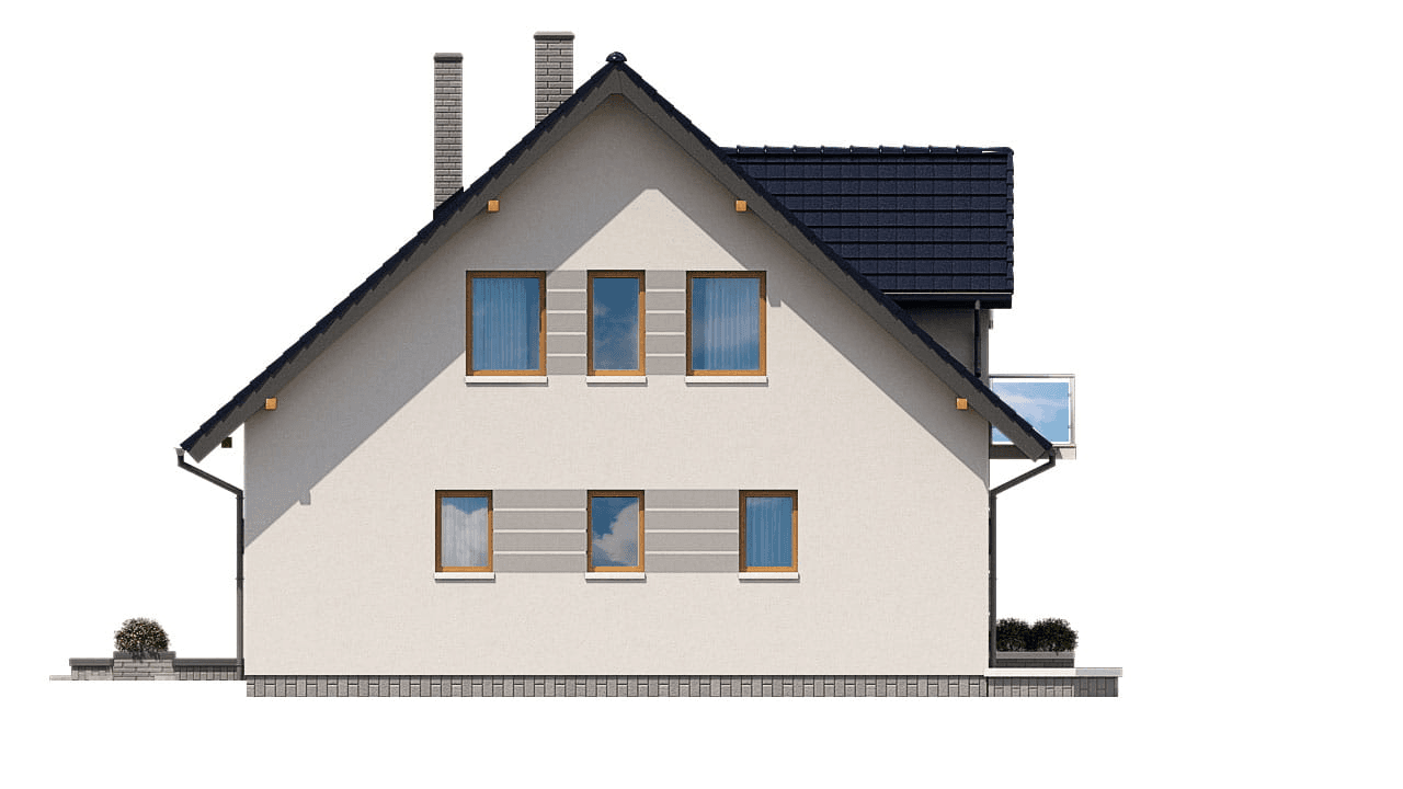 Elewacja lewa domu BS-16 wariant 1 dwulokalowy