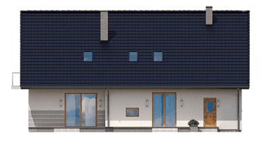 Elewacja tylna domu BS-16 wariant 1 dwulokalowy