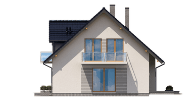 Elewacja prawa domu BS-16 wariant 1 dwulokalowy