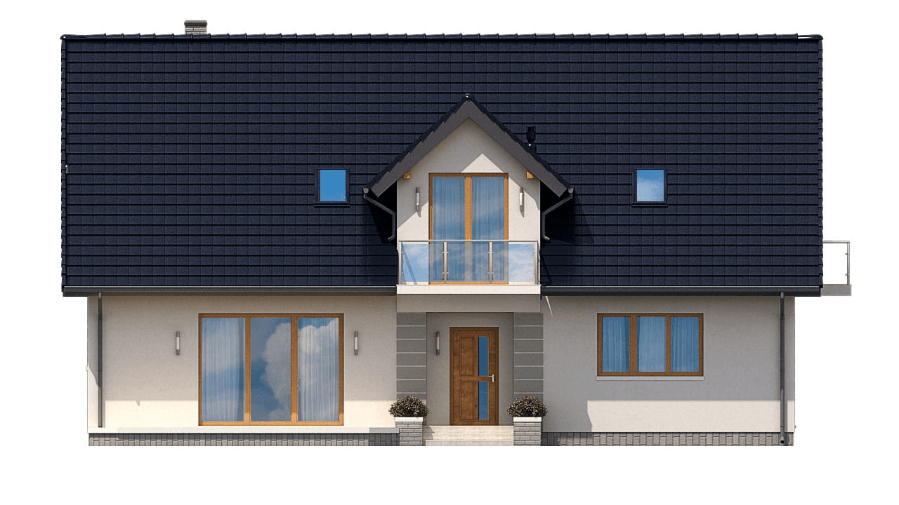 Elewacja frontowa domu BS-16 wariant 1 dwulokalowy