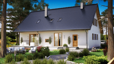 Wizualizacja domu BS-16 wariant 1 dwulokalowy