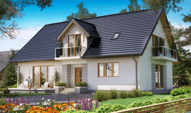 Wizualizacja domu BS-16 wariant 1 dwulokalowy