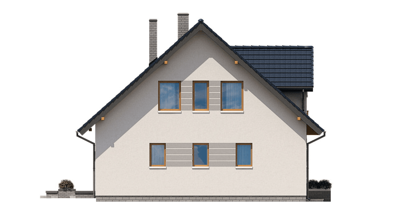 Elewacja lewa domu BS-16 z lokalem