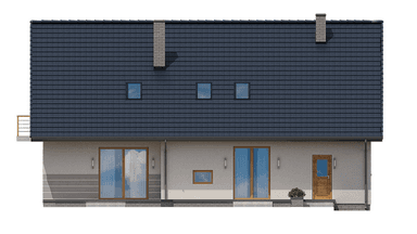 Elewacja tylna domu BS-16 z lokalem