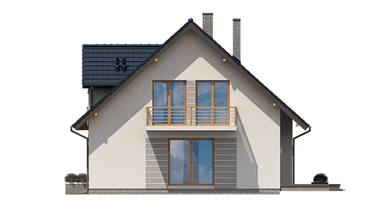 Elewacja prawa domu BS-16 z lokalem