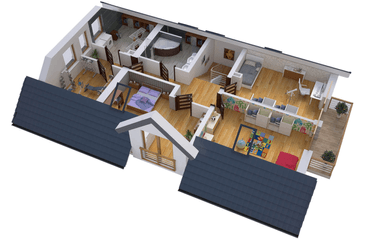 Wizualizacja domu BS-16 z lokalem