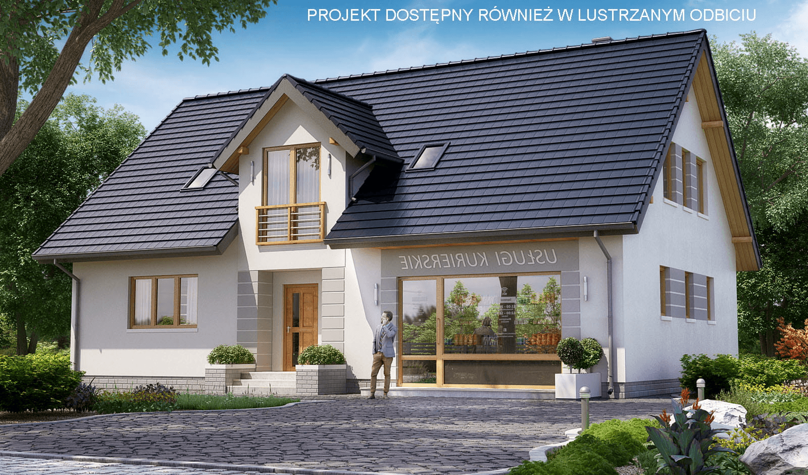 Wizualizacja domu BS-16 z lokalem