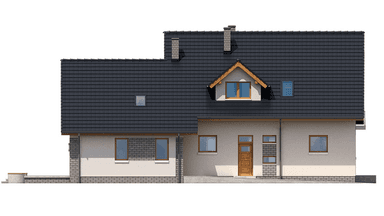 Elewacja lewa domu BS-56 dwulokalowy