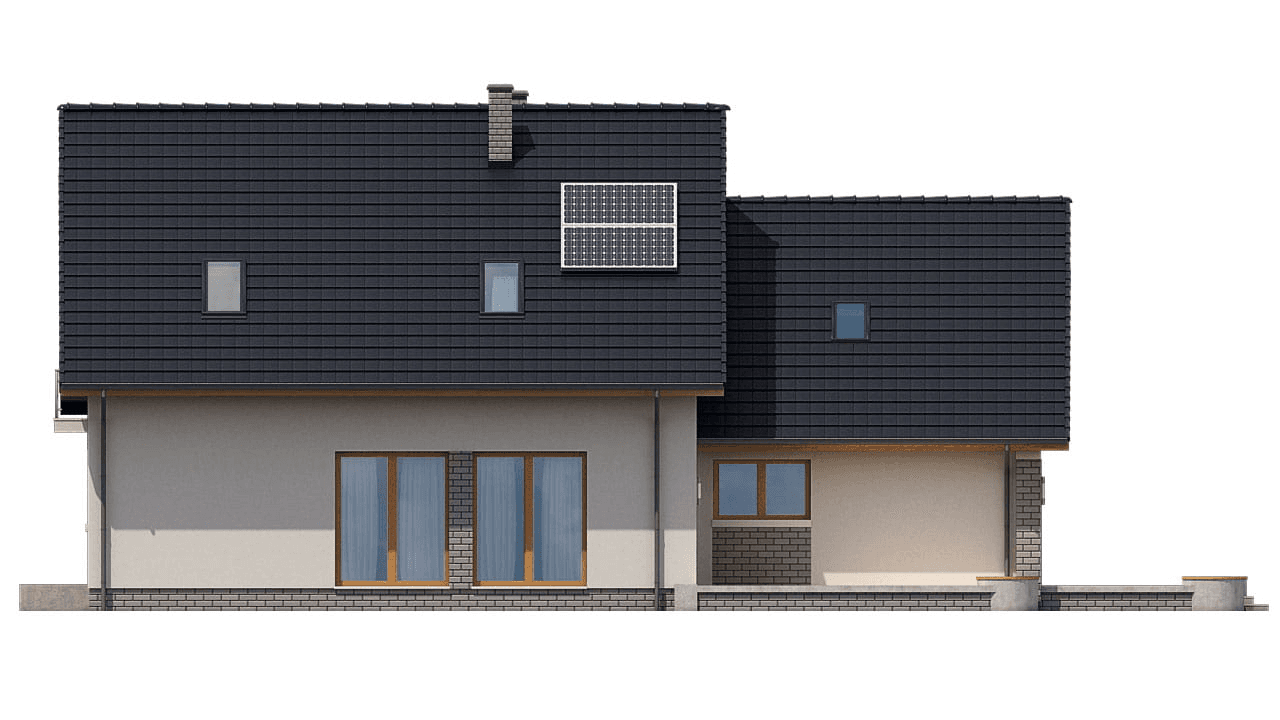 Elewacja prawa domu BS-56 dwulokalowy