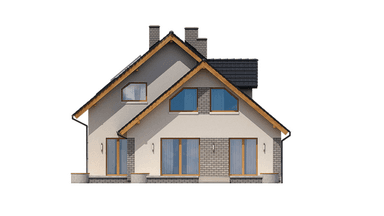 Elewacja tylna domu BS-56 dwulokalowy