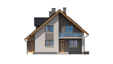 Elewacja frontowa domu BS-56 dwulokalowy