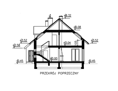 Przekrój domu BS-56 dwulokalowy