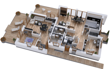 Wizualizacja domu BS-56 dwulokalowy