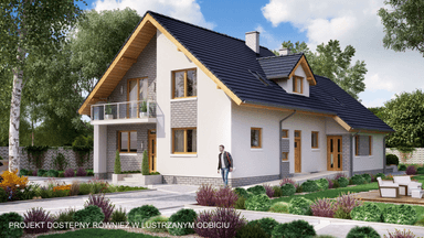 Wizualizacja domu BS-56 dwulokalowy