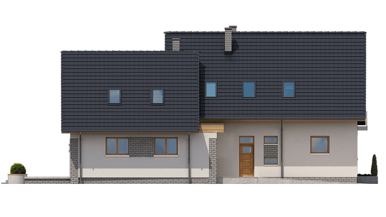 Elewacja lewa domu BS-56 wariant 1 dwulokalowy