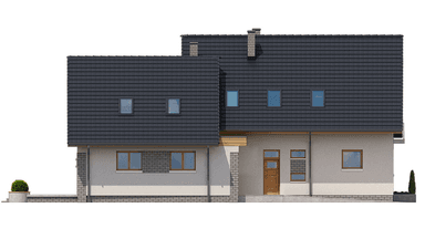 Elewacja lewa domu BS-56 wariant 1 dwulokalowy