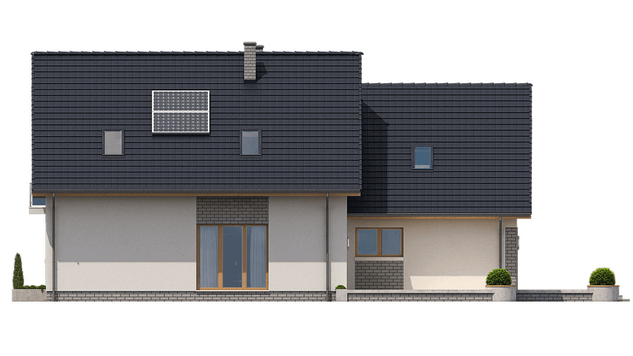 Elewacja prawa domu BS-56 wariant 1 dwulokalowy
