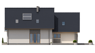 Elewacja prawa domu BS-56 wariant 1 dwulokalowy