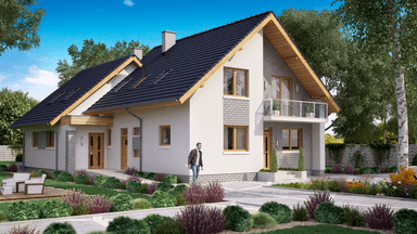 Wizualizacja domu BS-56 wariant 1 dwulokalowy