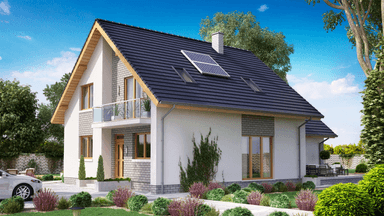 Wizualizacja domu BS-56 wariant 1 dwulokalowy